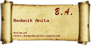 Bedenik Anita névjegykártya