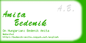 anita bedenik business card